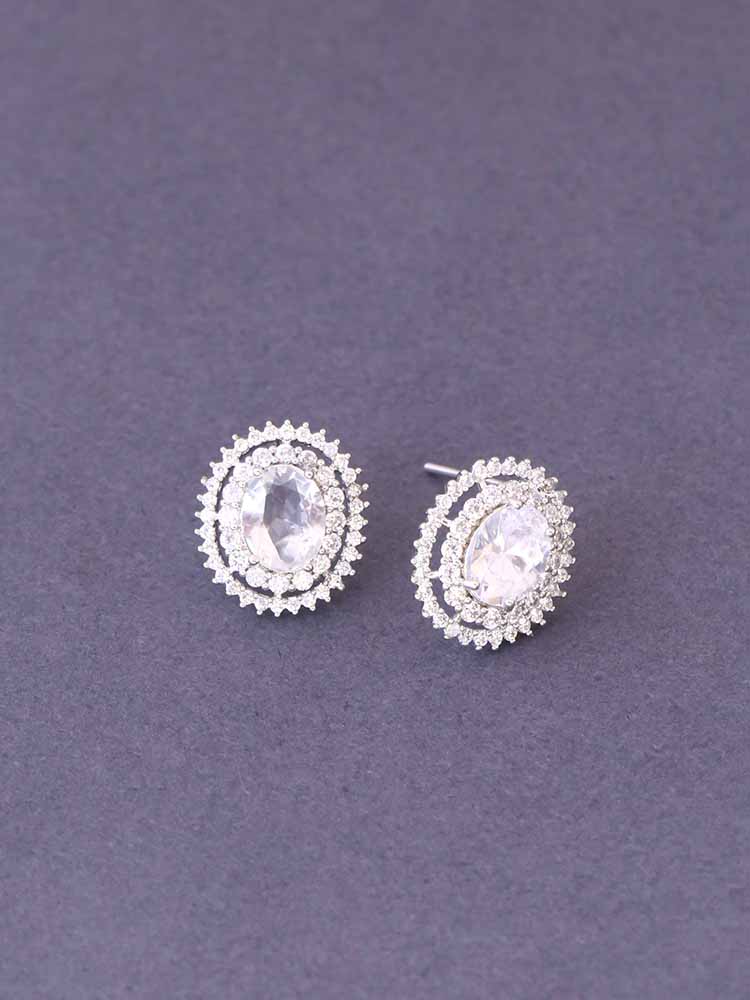Silver Samit Zirconia Studs - Image 2