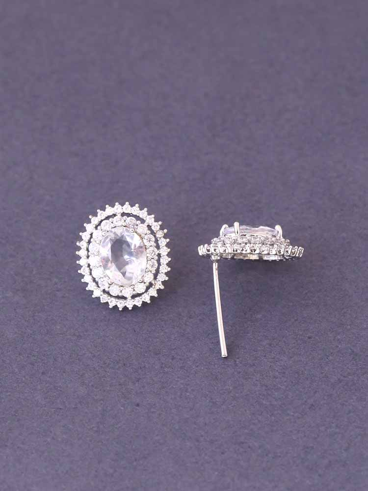 Silver Samit Zirconia Studs - Image 3