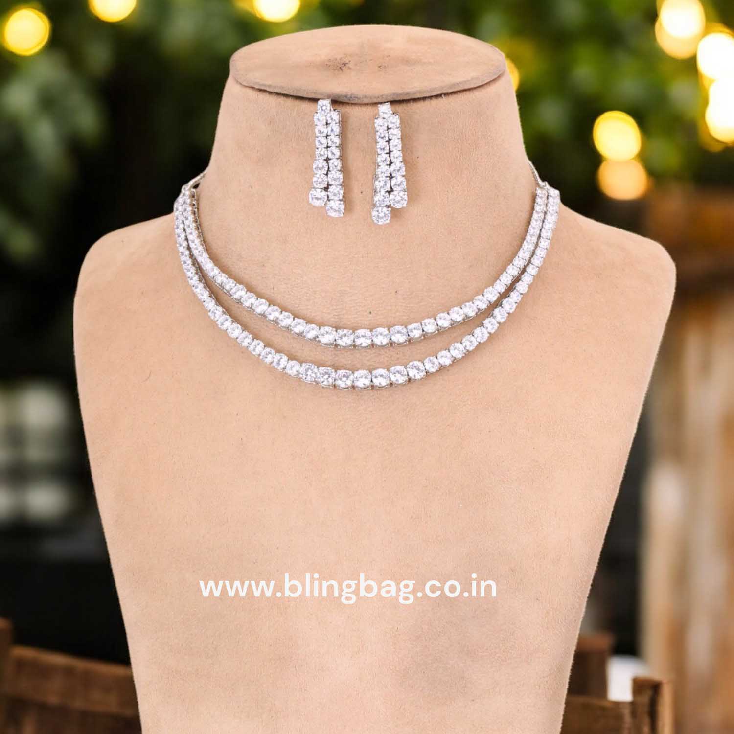 Silver Taraah Zirconia Jewellery Set - Image 2