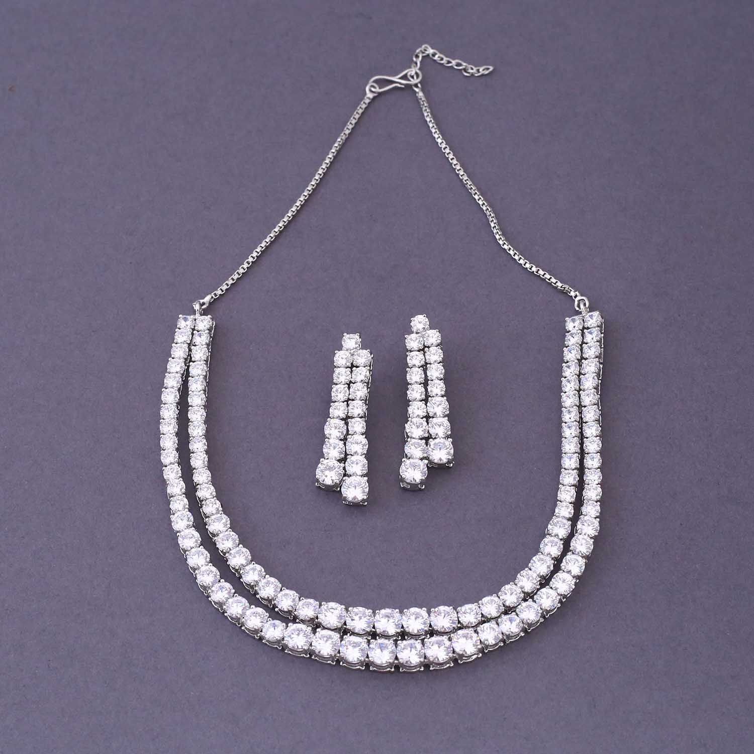 Silver Taraah Zirconia Jewellery Set - Image 3