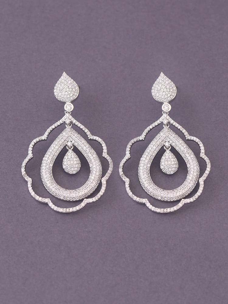 Silver Tonje Zirconia Danglers - Image 3