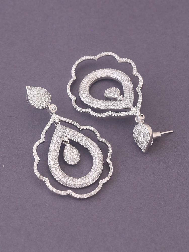 Silver Tonje Zirconia Danglers - Image 4