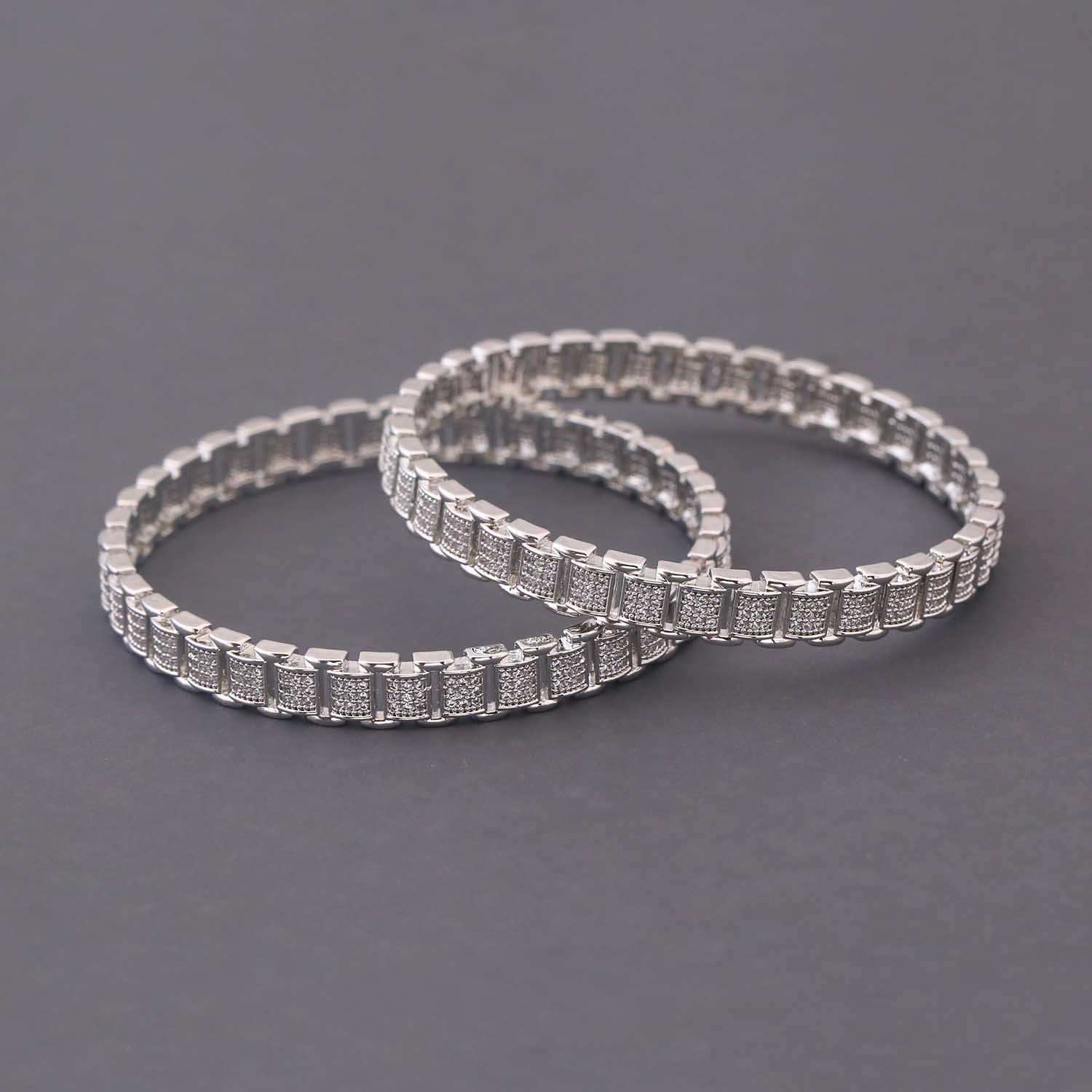 Silver Urita Zirconia Bangles - Image 3