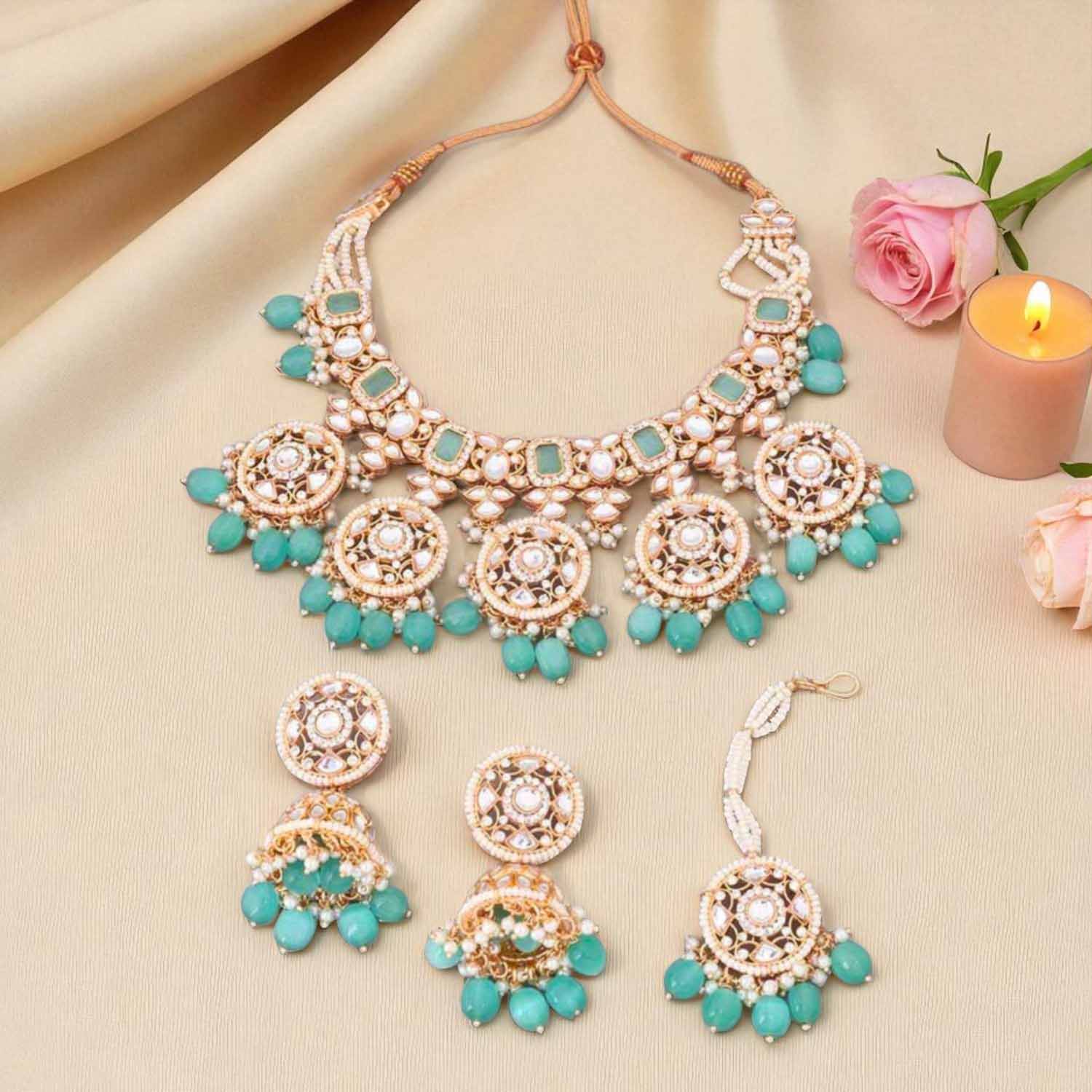 Turquoise Abhra Jewellery Set - EOSS - Image 3