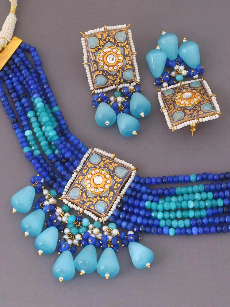 Turquoise Aarchi Jewellery Set - Image 4