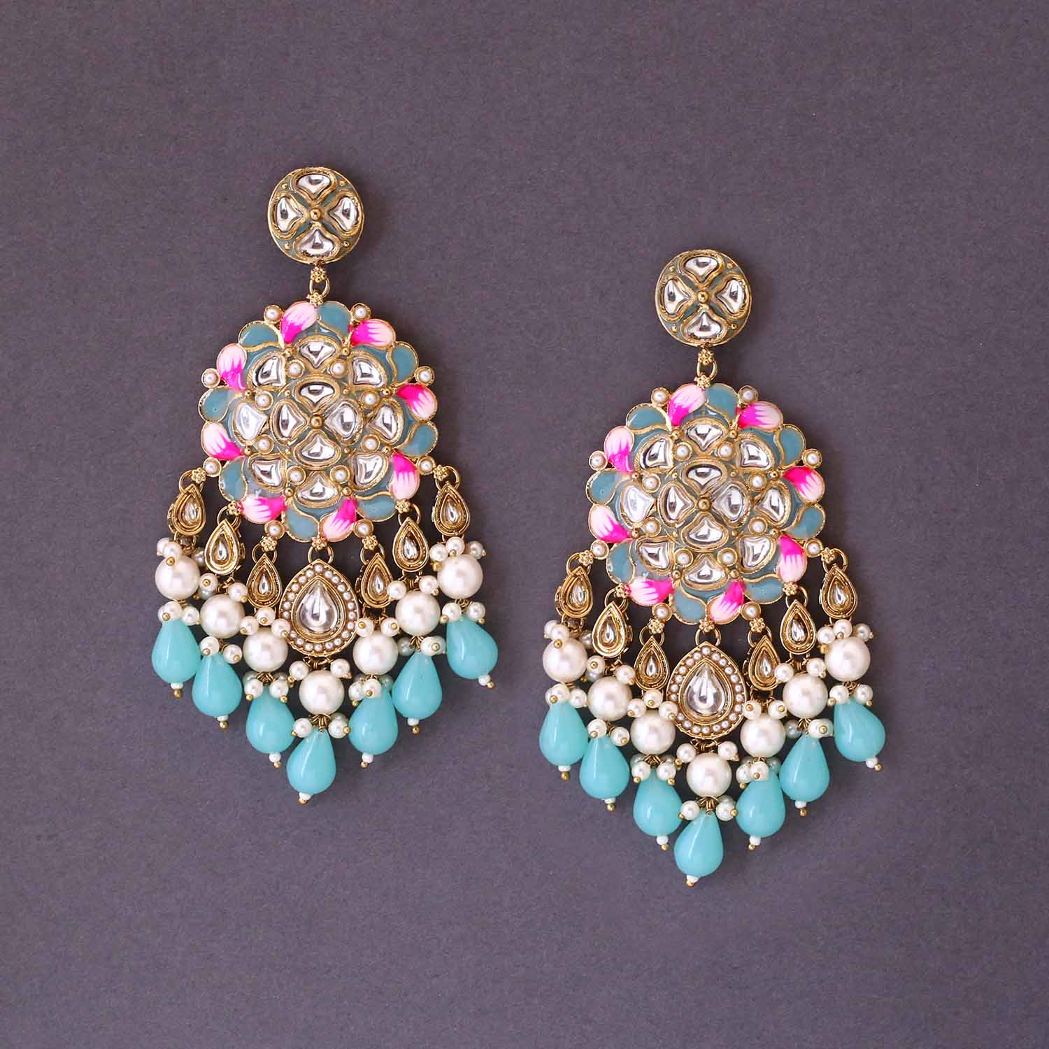 Turquoise Aayat Chandbalis - Image 3