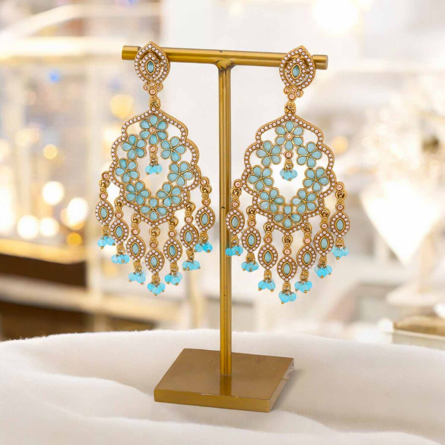 Turquoise Aayushi Chaandbalis - Image 2