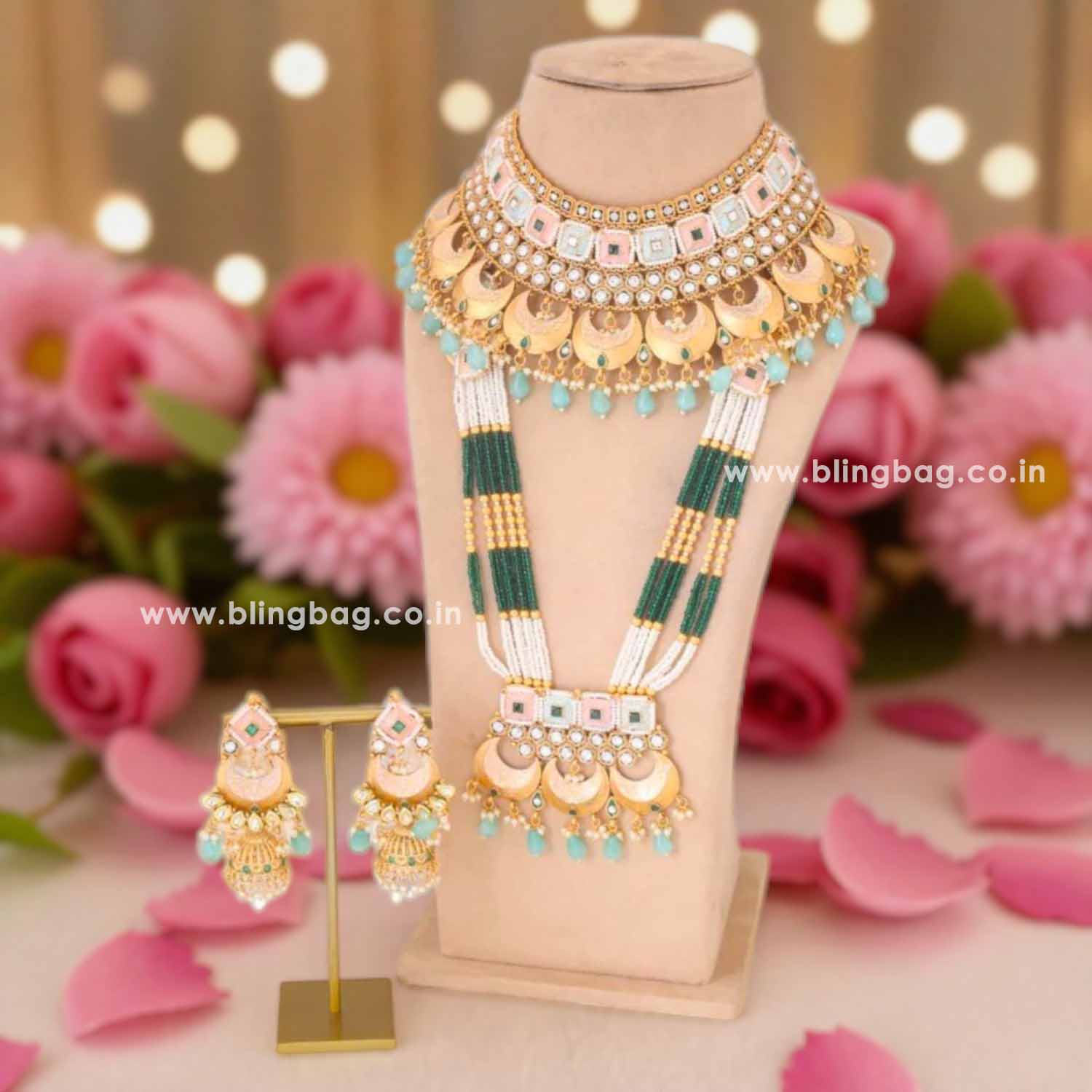 Turquoise Abhikhya Bridal Jewellery Set - Image 2