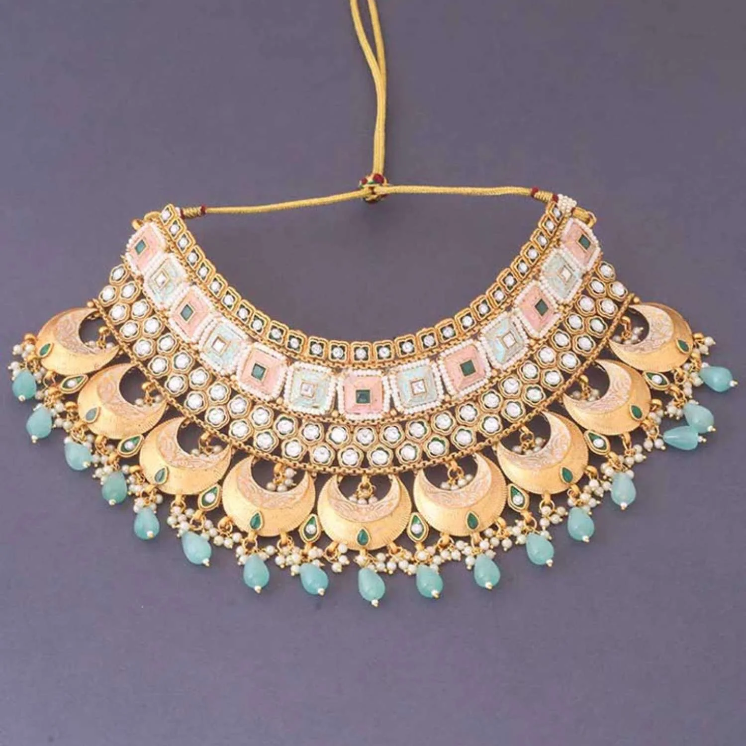 Turquoise Abhikhya Bridal Jewellery Set - Image 3