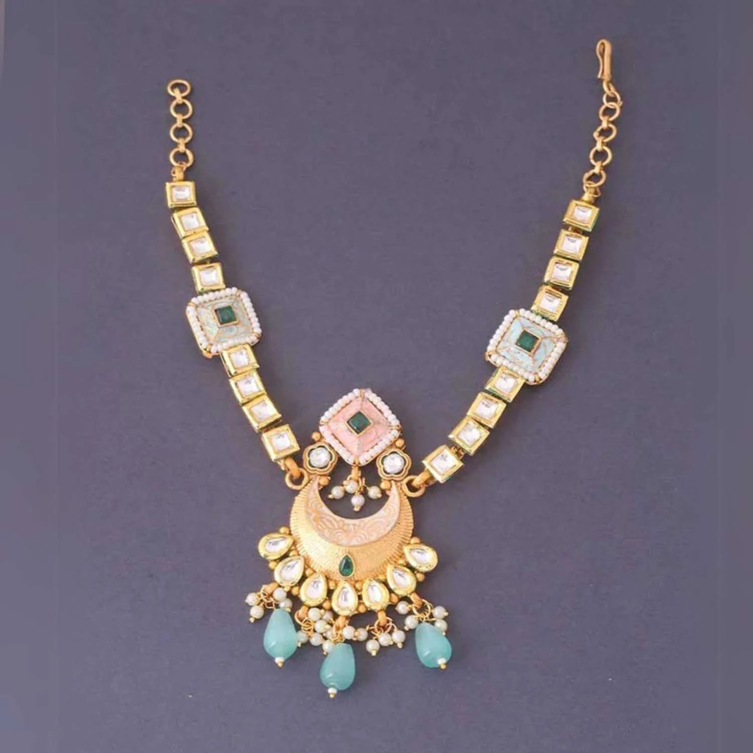 Turquoise Abhikhya Bridal Jewellery Set - Image 7