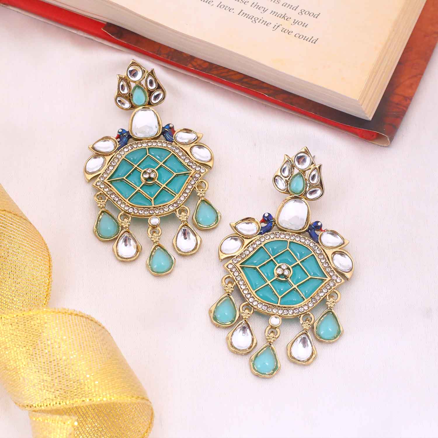 Turquoise Abiyaa Danglers - Image 2