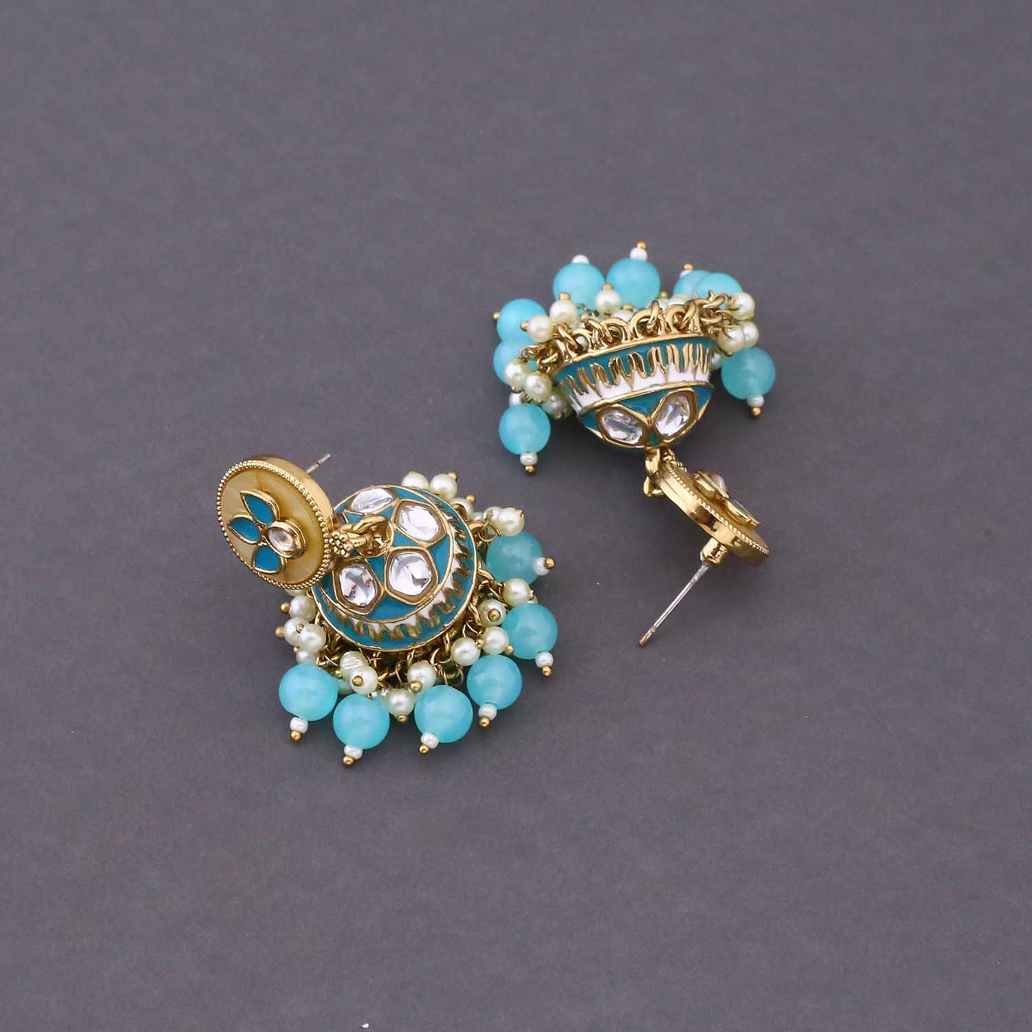 Turquoise Astani Jhumkis - Image 3