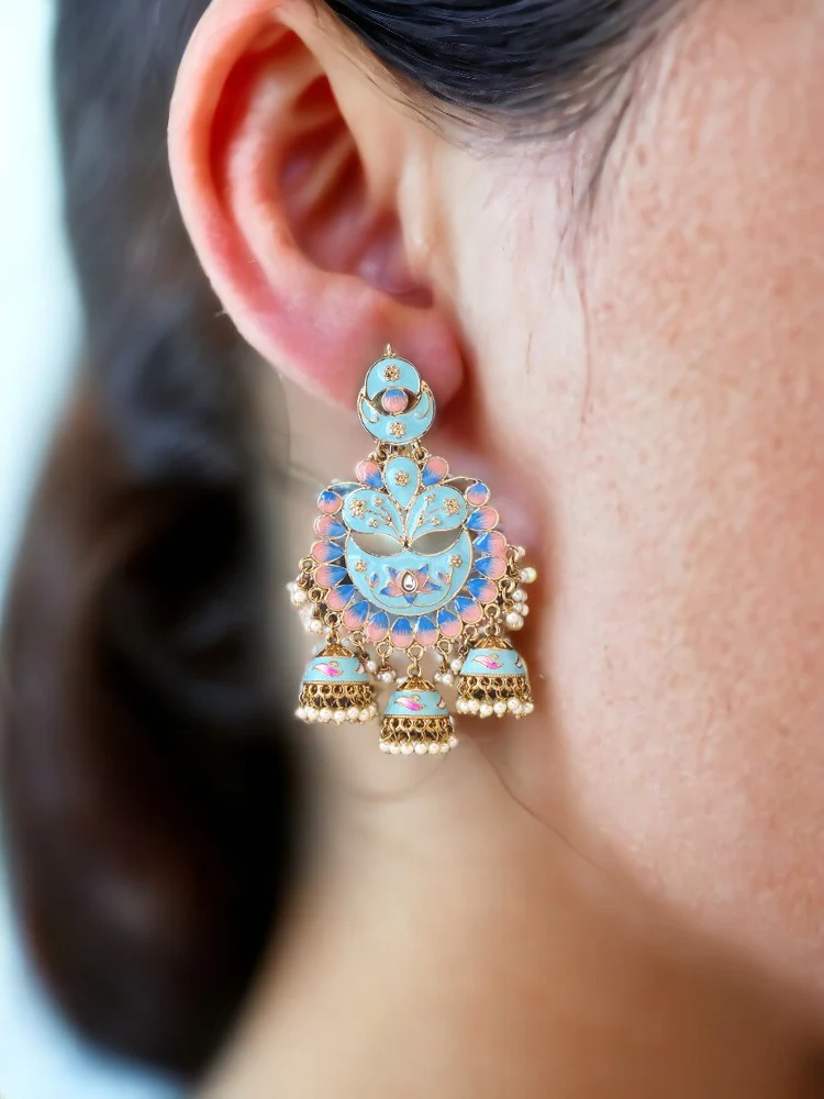 Turquoise Berry jhumkis - EOSS - Image 2