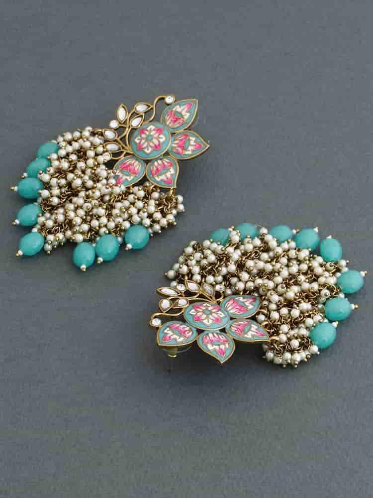 Turquoise Chakrika Danglers - Image 3
