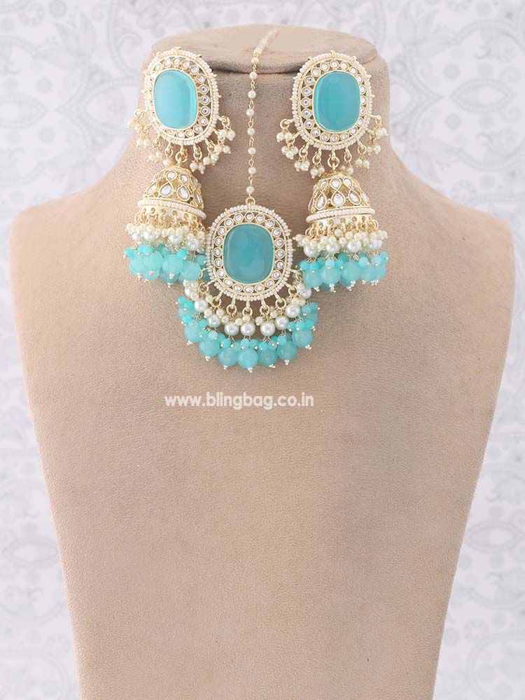 Turquoise Chandni Jewellery Set - Image 3