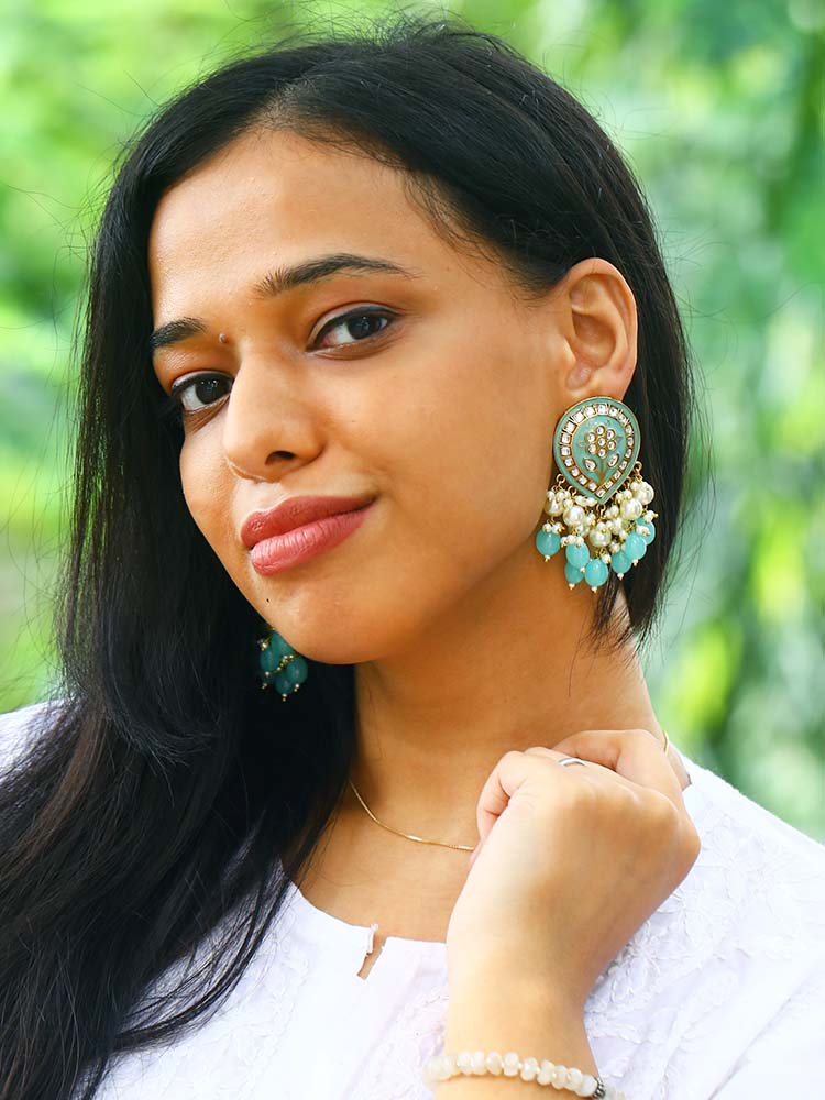 Turquoise Charmi Dangler Earrings - Image 2