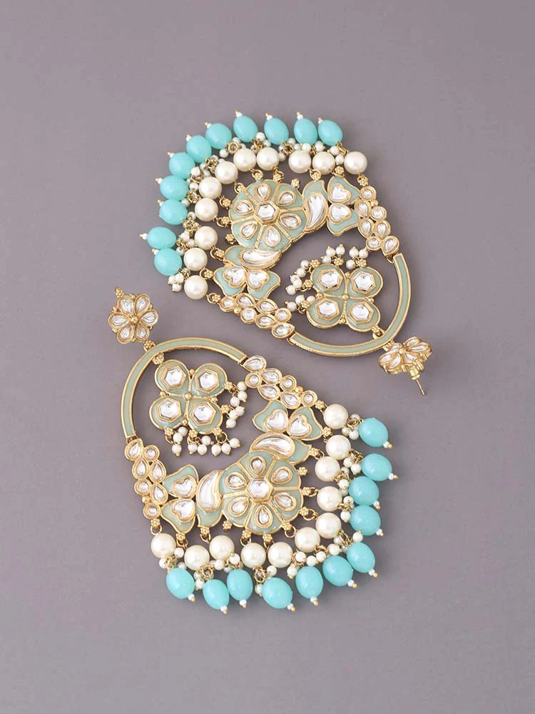 Turquoise Dayani Chandbalis - Image 3