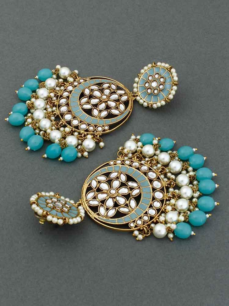 Turquoise Deepika Chandbalis - EOSS - Image 2