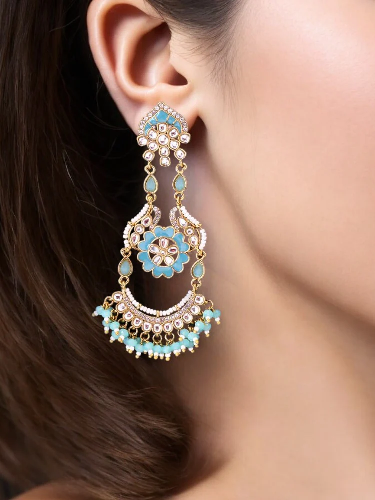 Turquoise Dia Chandbalis - Image 2