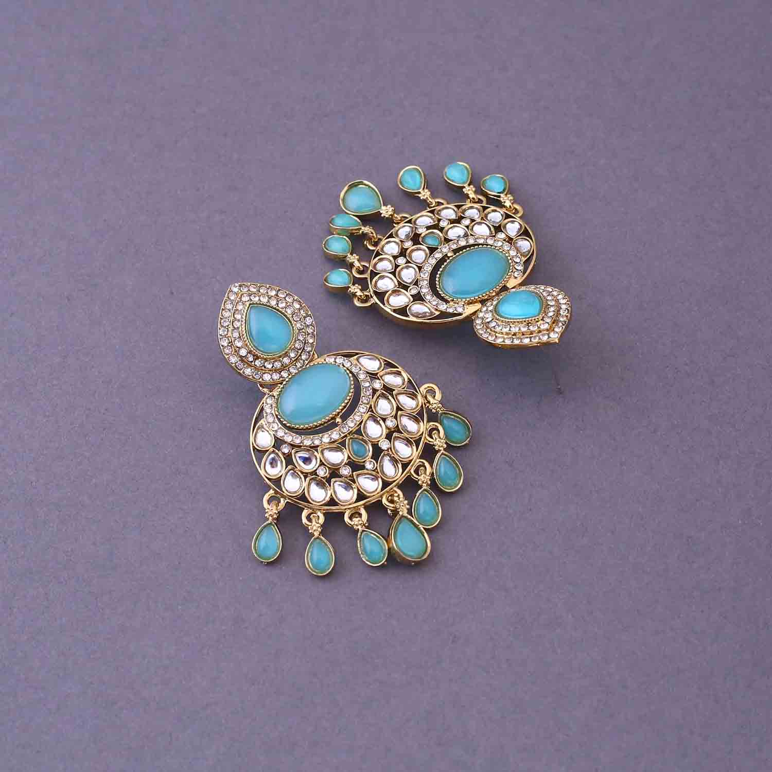 Turquoise Diyanshi Chandbalis - Image 4