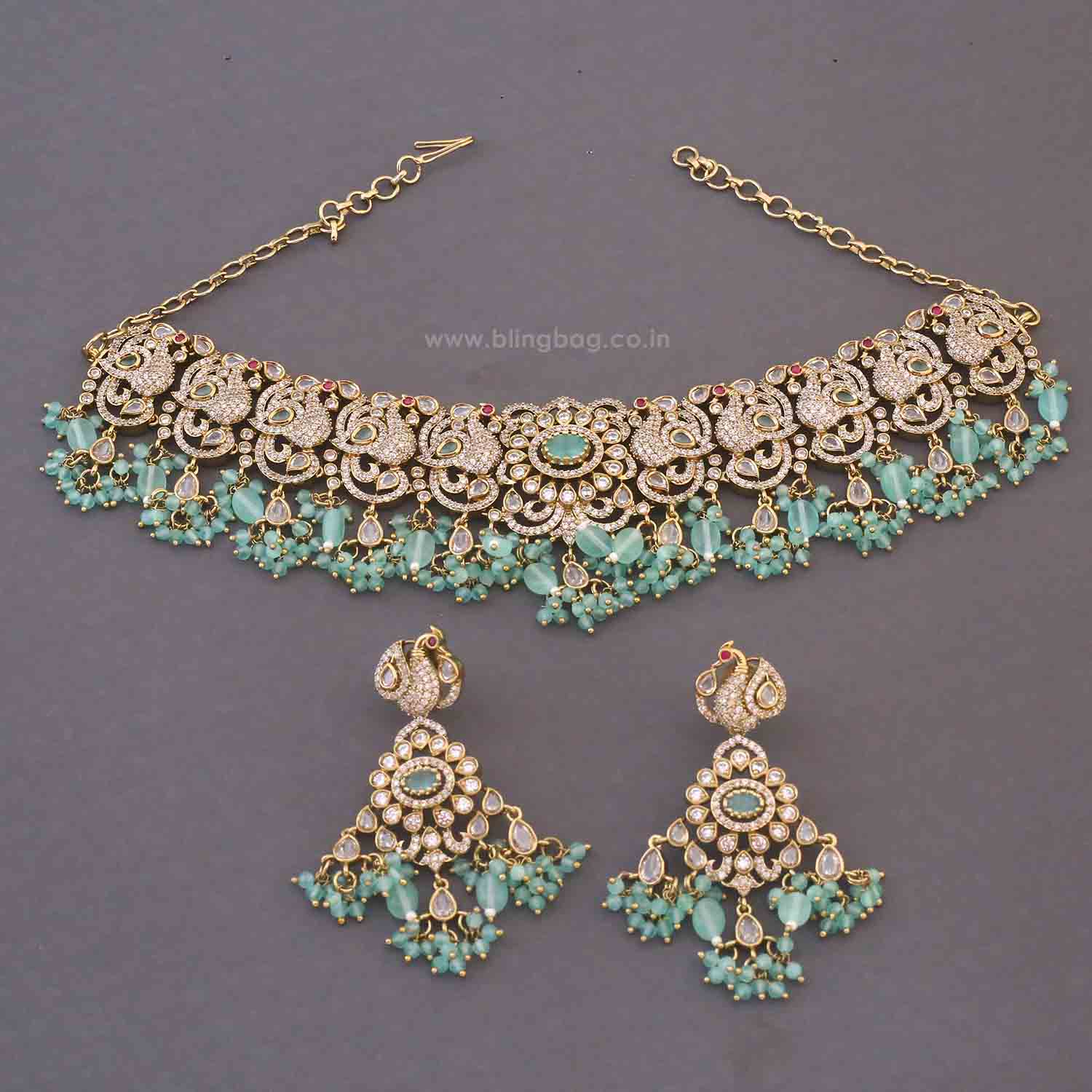 Turquoise Gisania Victorian Jewellery Set - New Arrival - Image 4