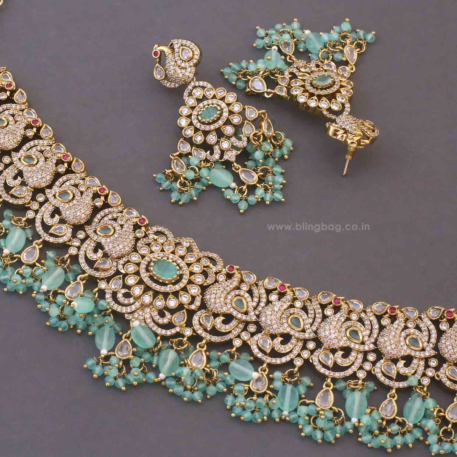 Turquoise Gisania Victorian Jewellery Set - New Arrival - Image 5