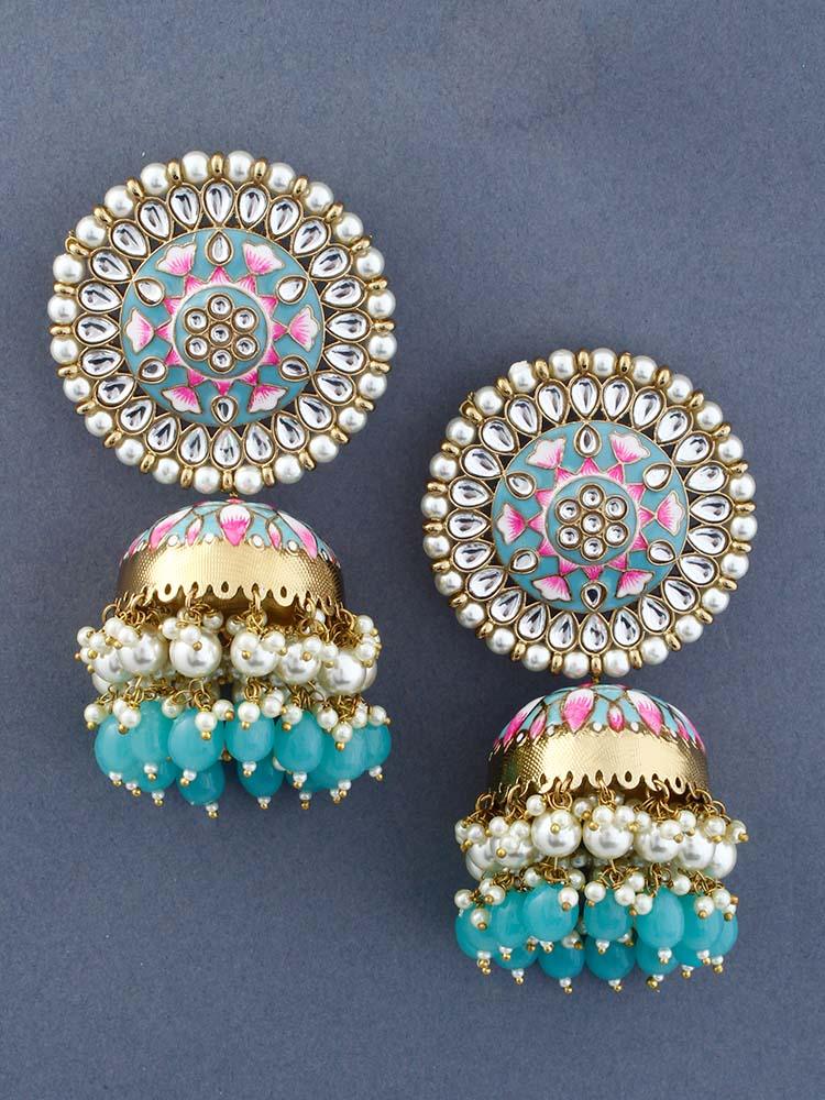 Turquoise Kritika Jhumkis - EOSS - Image 3