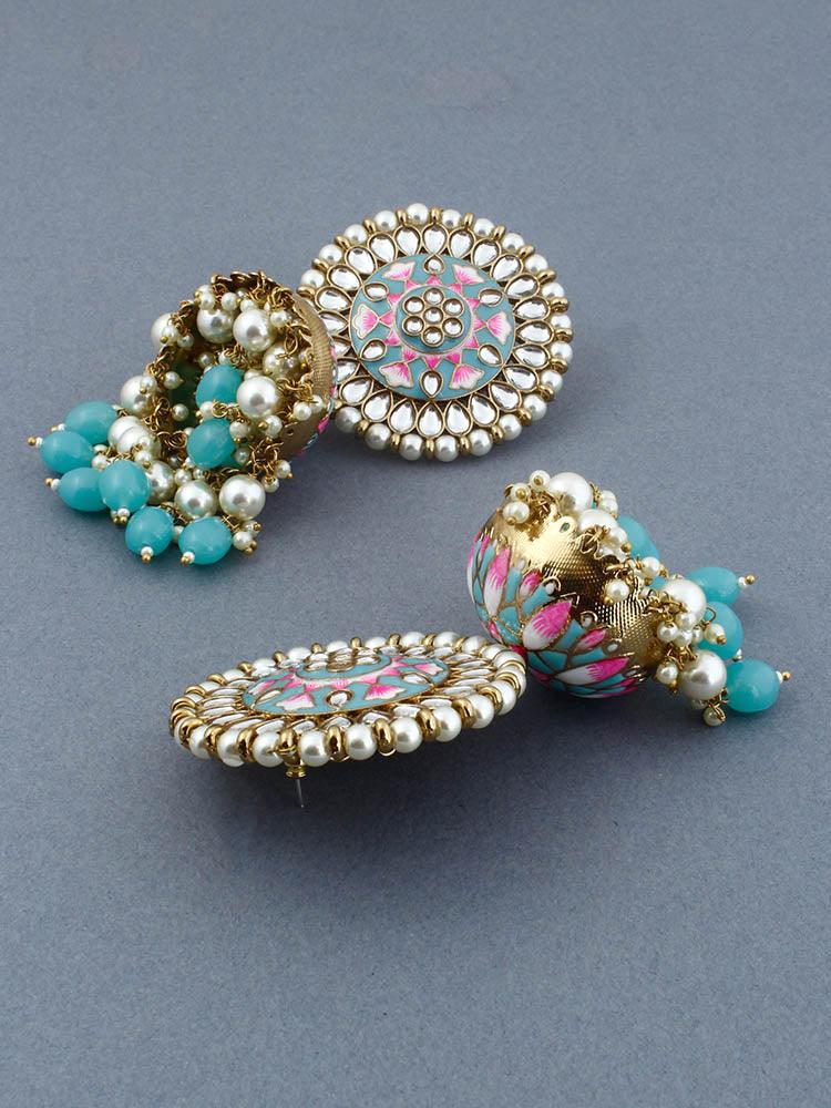Turquoise Kritika Jhumkis - EOSS - Image 4
