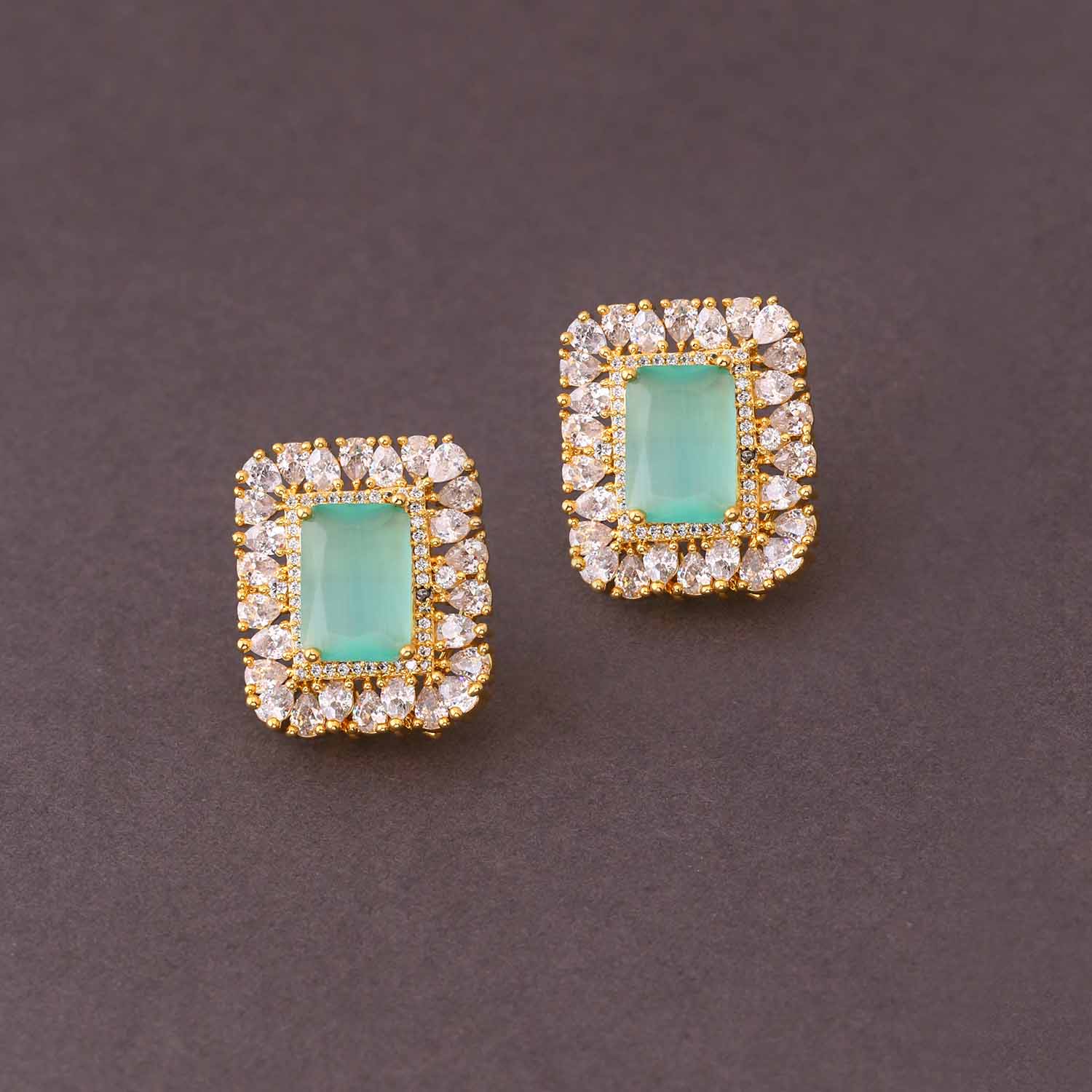 Turquoise Llorente Zirconia Studs - Image 3