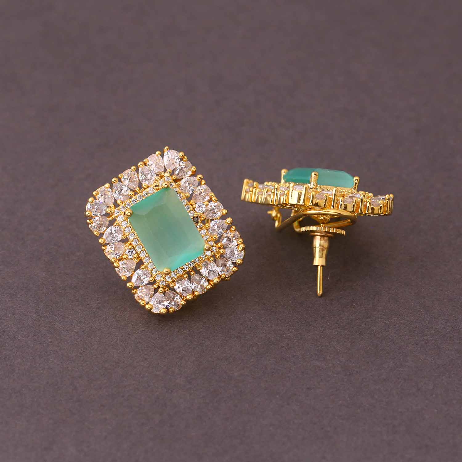 Turquoise Llorente Zirconia Studs - Image 4