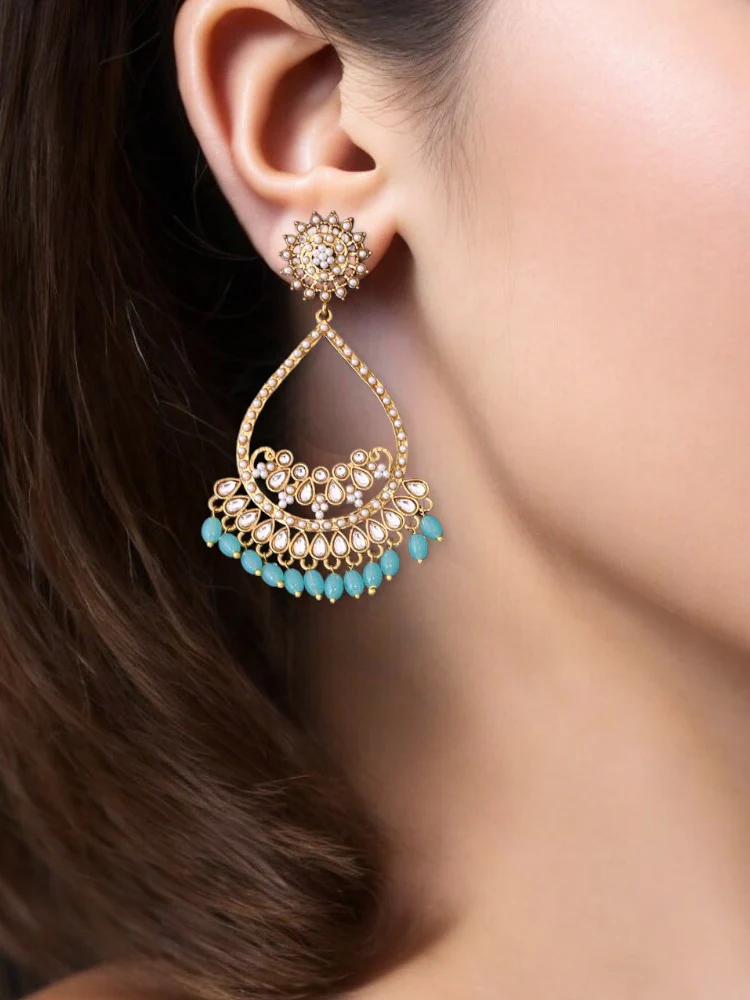Turquoise Mishti Chandbalis - Image 2