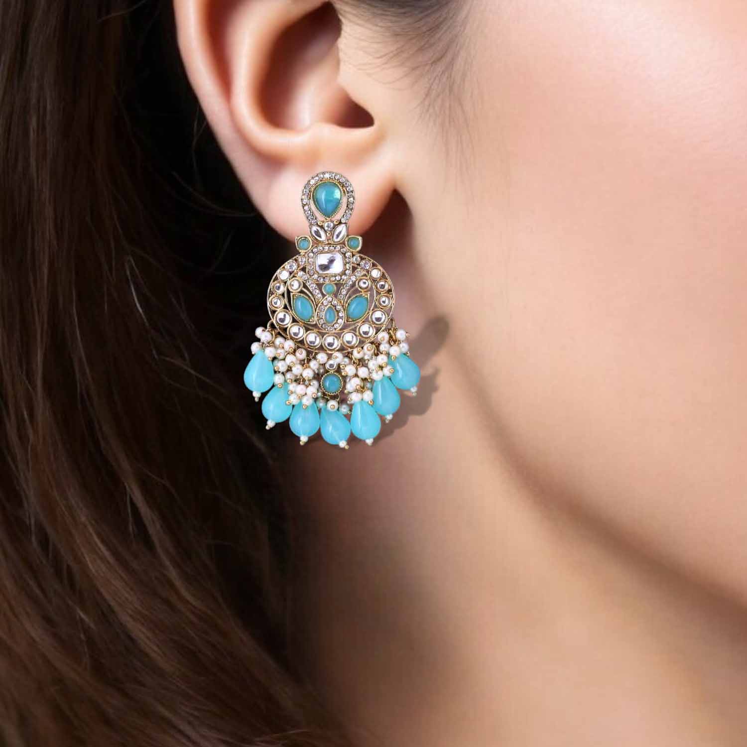 Turquoise Nitaara Chandbalis - Image 2