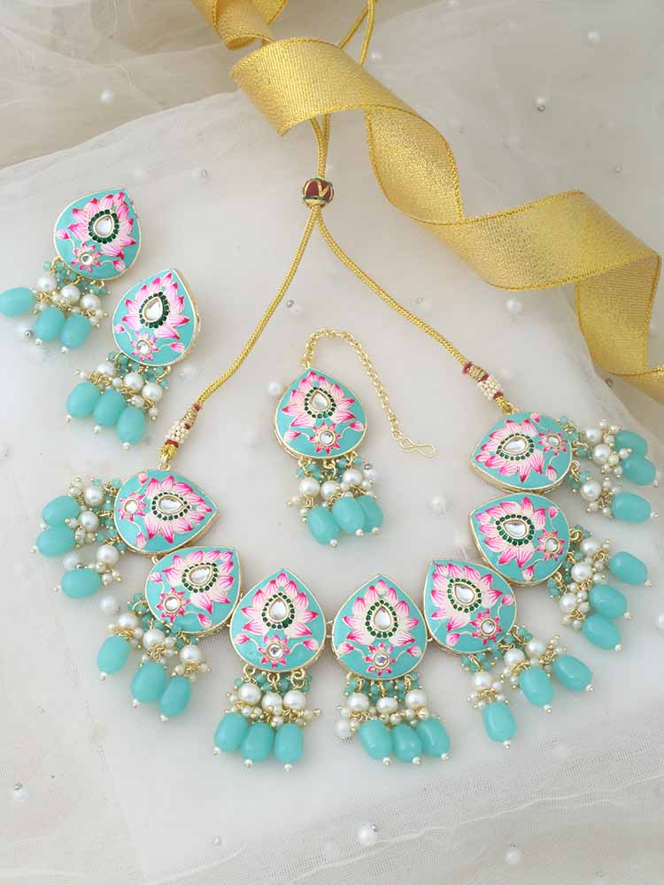 Turquoise Pradhnya Jewellery Set - Image 2