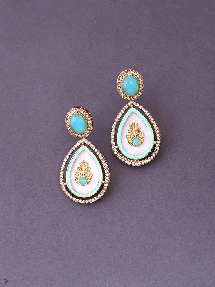 Turquoise Pritika Danglers - Image 3
