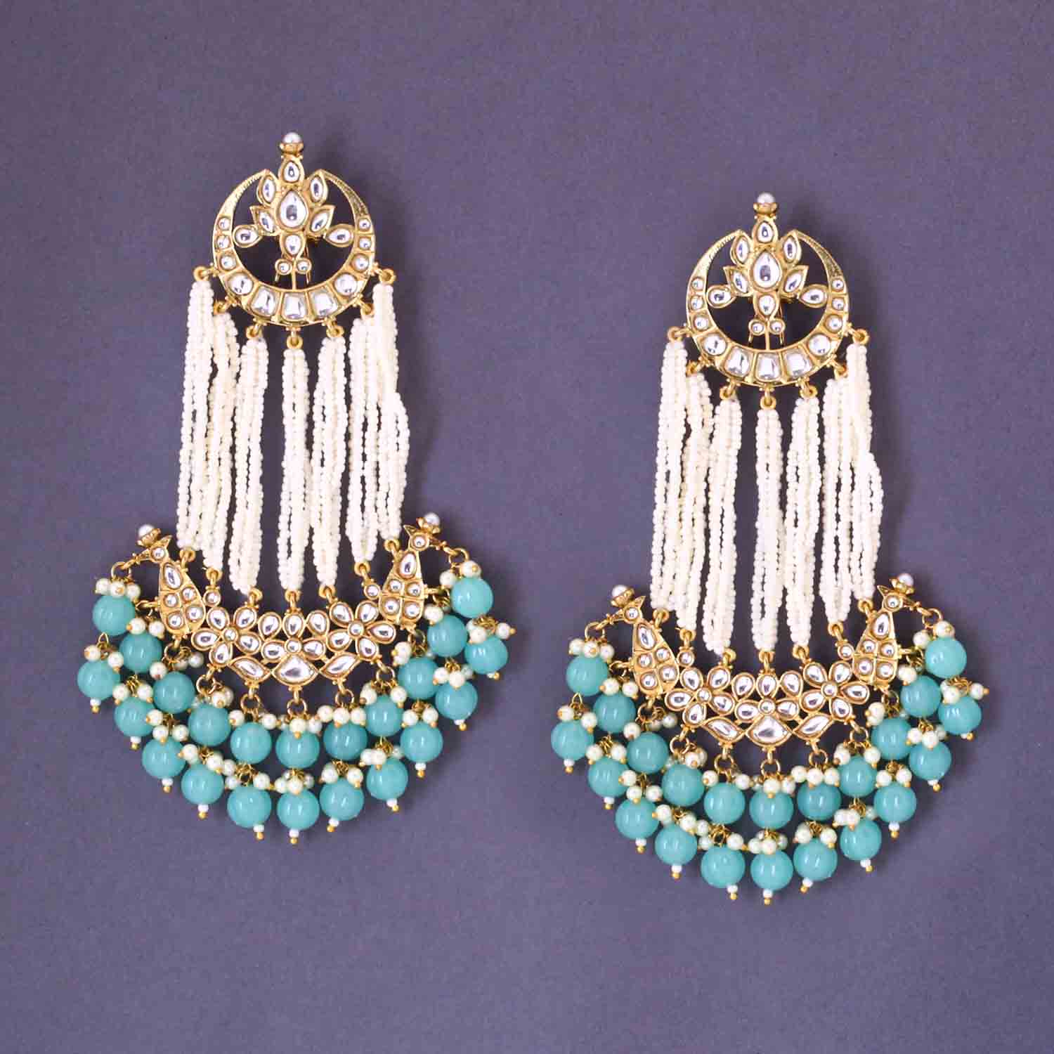 Turquoise Rashika Chandbalis - Image 3