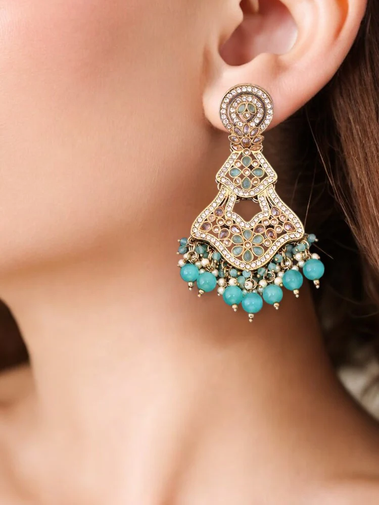 Turquoise Riyashi Danglers - Image 2