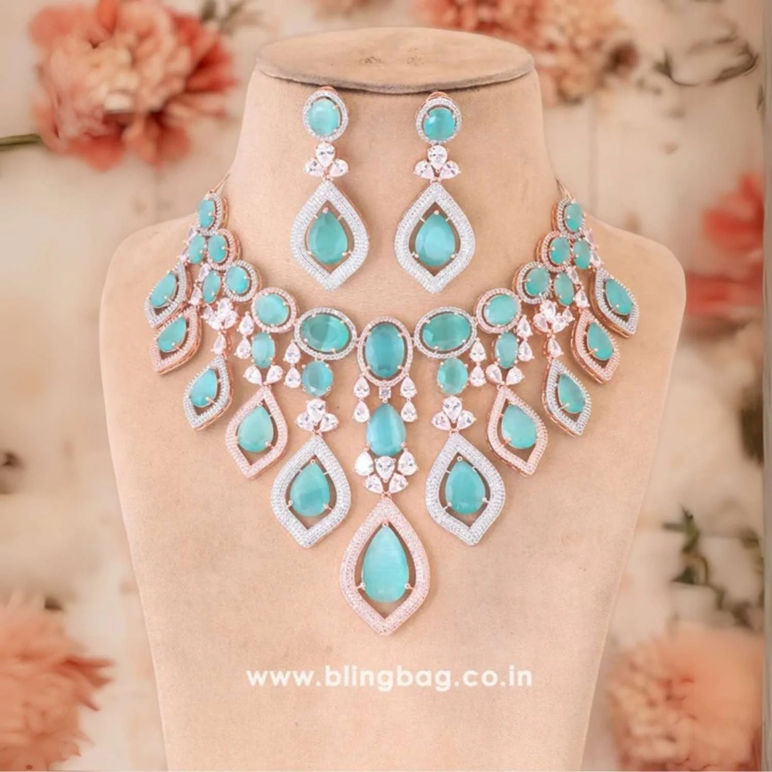 Turquoise Rohesia Zirconia Jewellery Set - Image 2