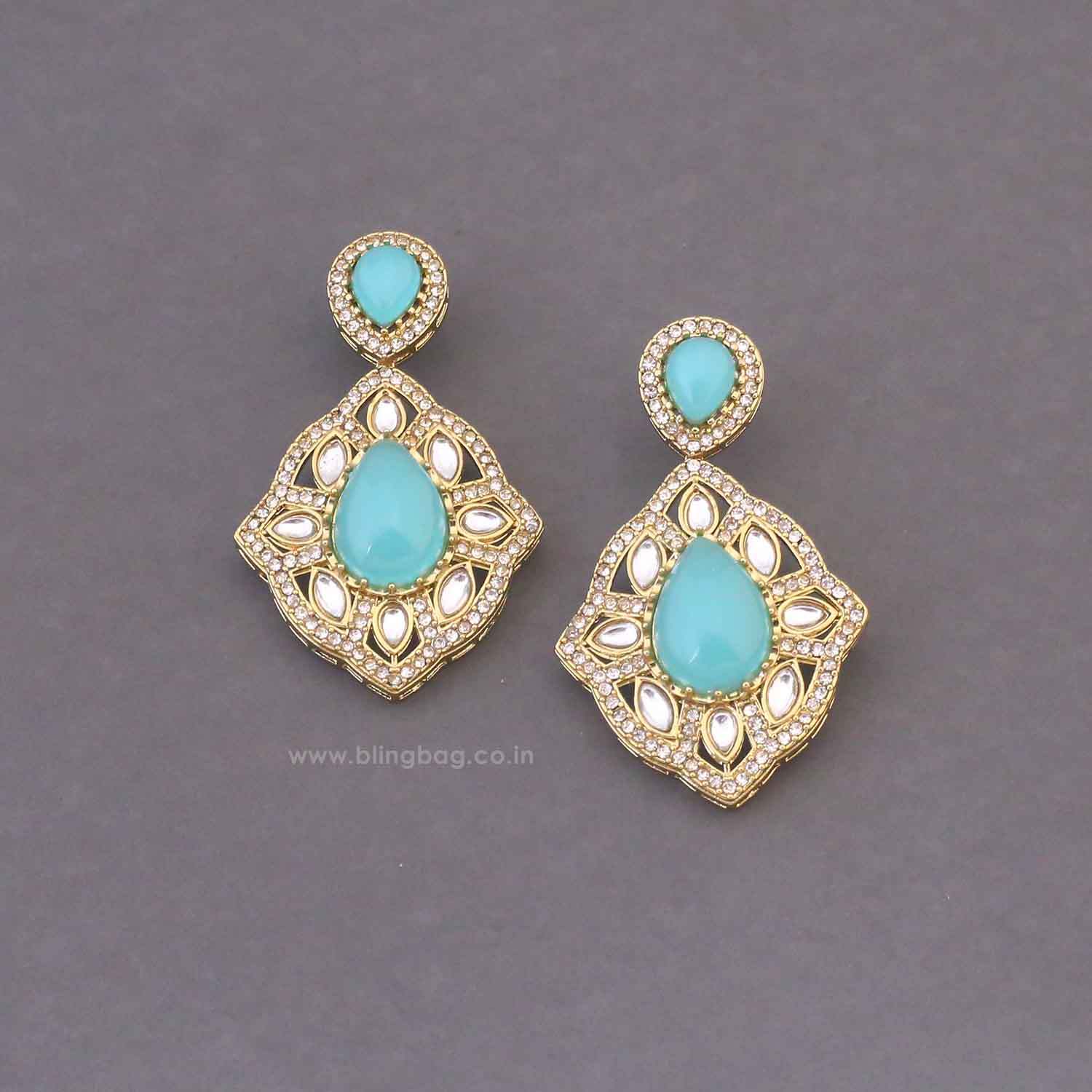 Turquoise Shibani Danglers - Image 2