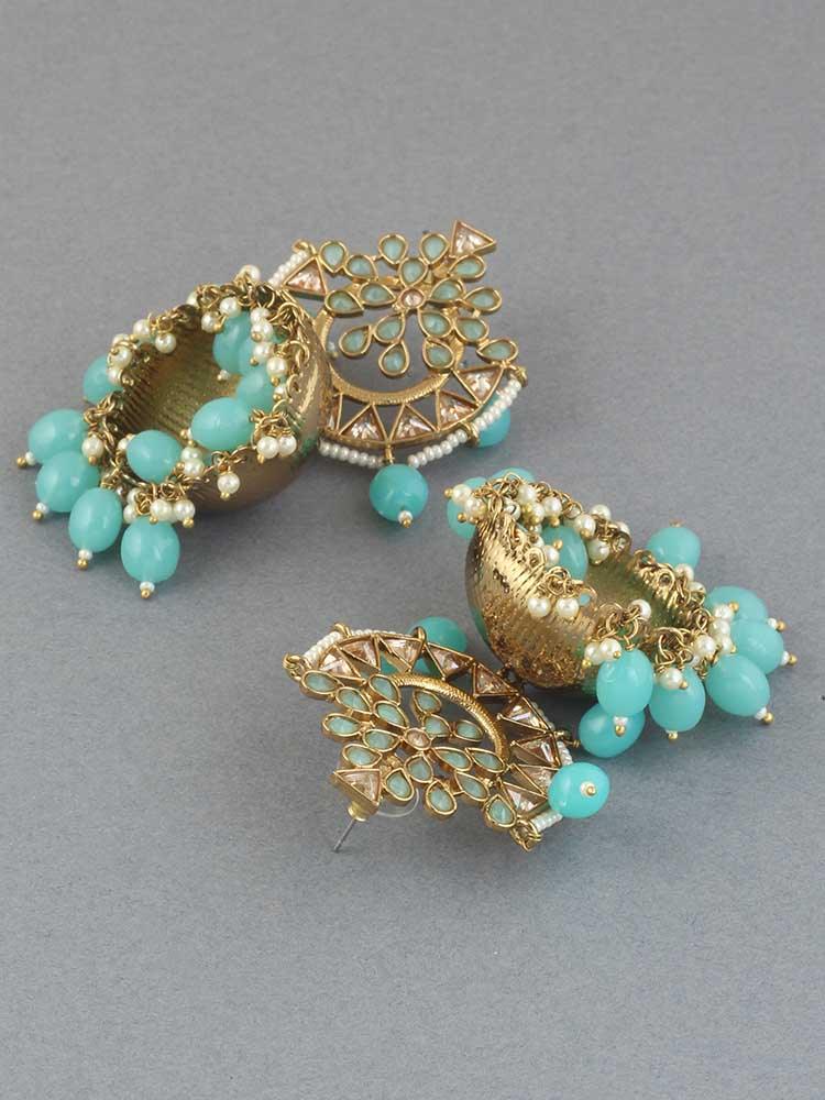 Turquoise Tez Jhumkis - EOSS - Image 3