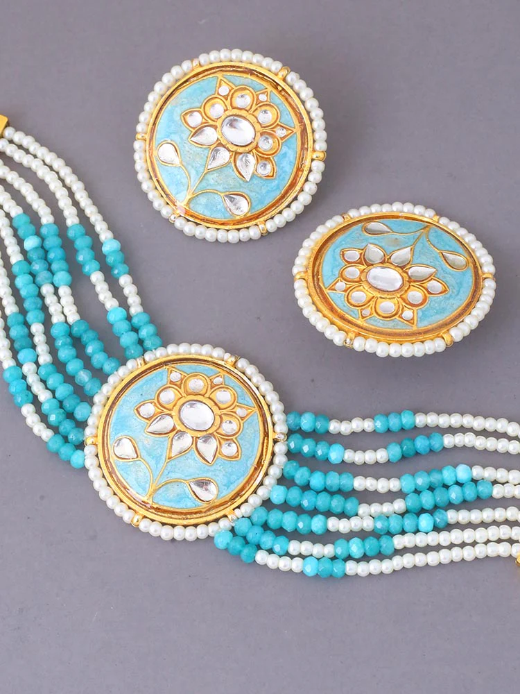Turquoise Vaengai Jewellery Set - Image 4