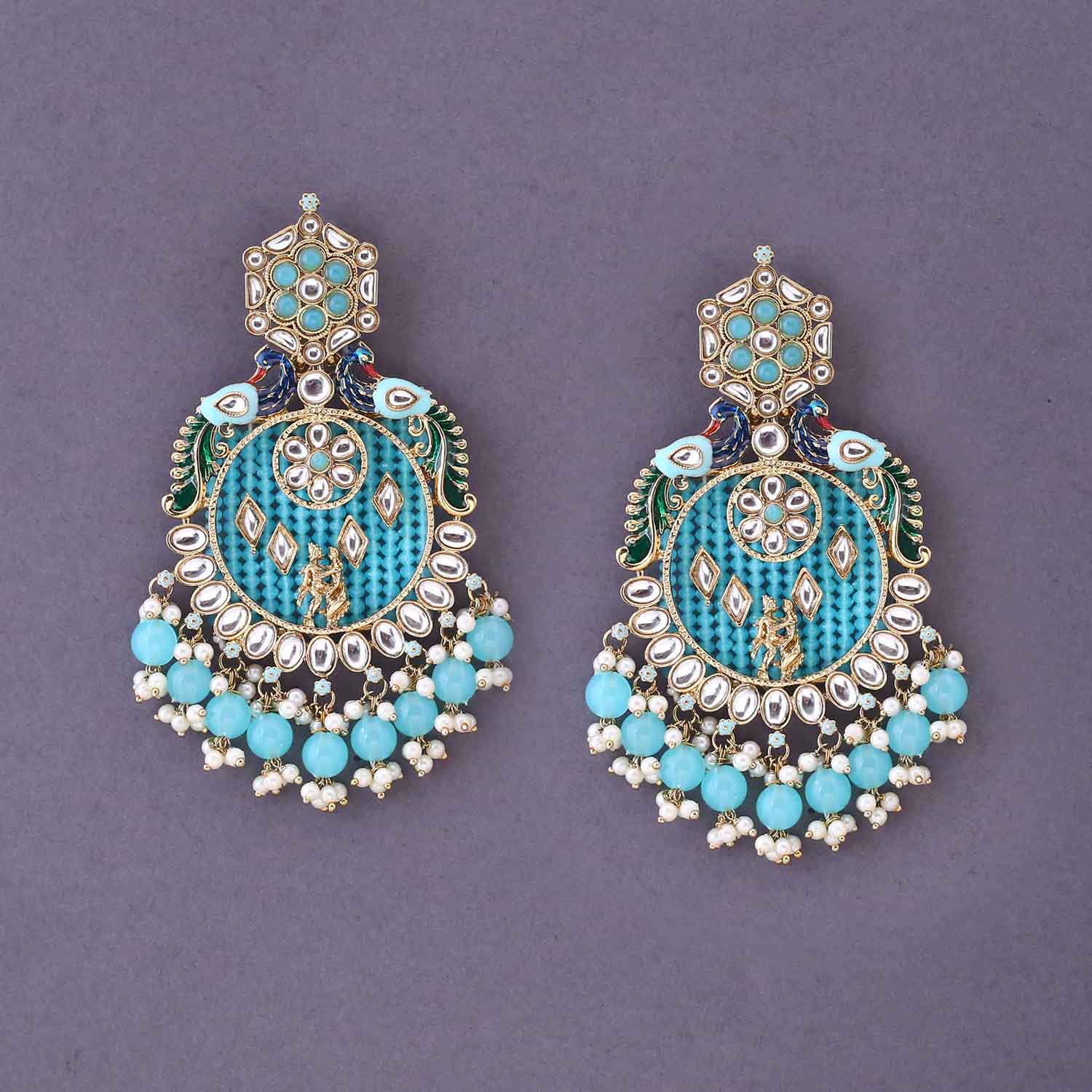 Turquoise Yasmeen Chandbalis - Image 3
