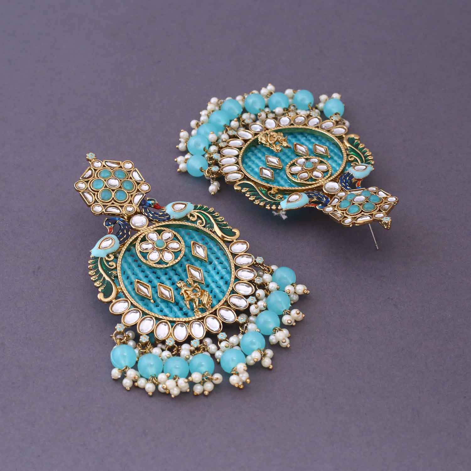 Turquoise Yasmeen Chandbalis - Image 4