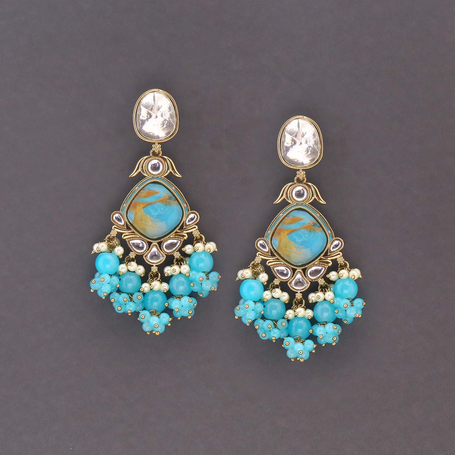Turquoise Zaynah Danglers - Image 3