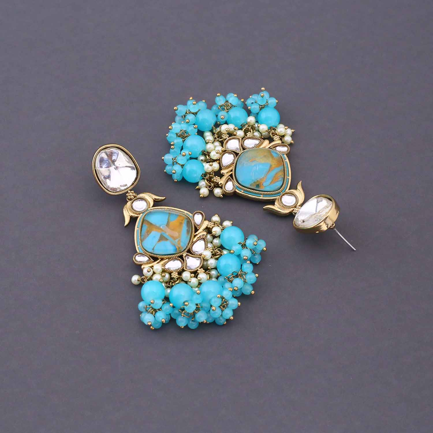Turquoise Zaynah Danglers - Image 4