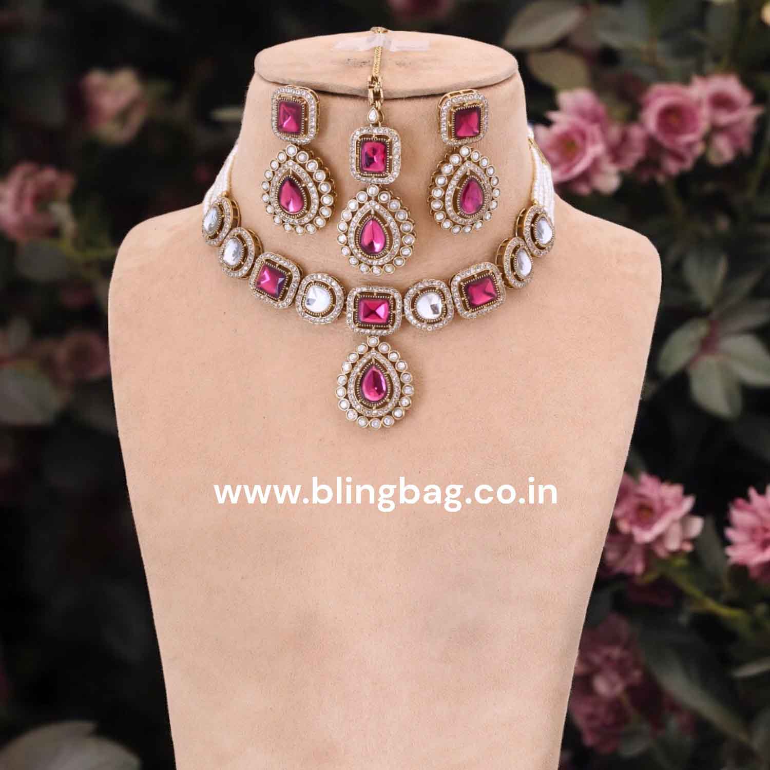 Wine Gisele Victorian Jewellery Set-New Arrival - Image 2