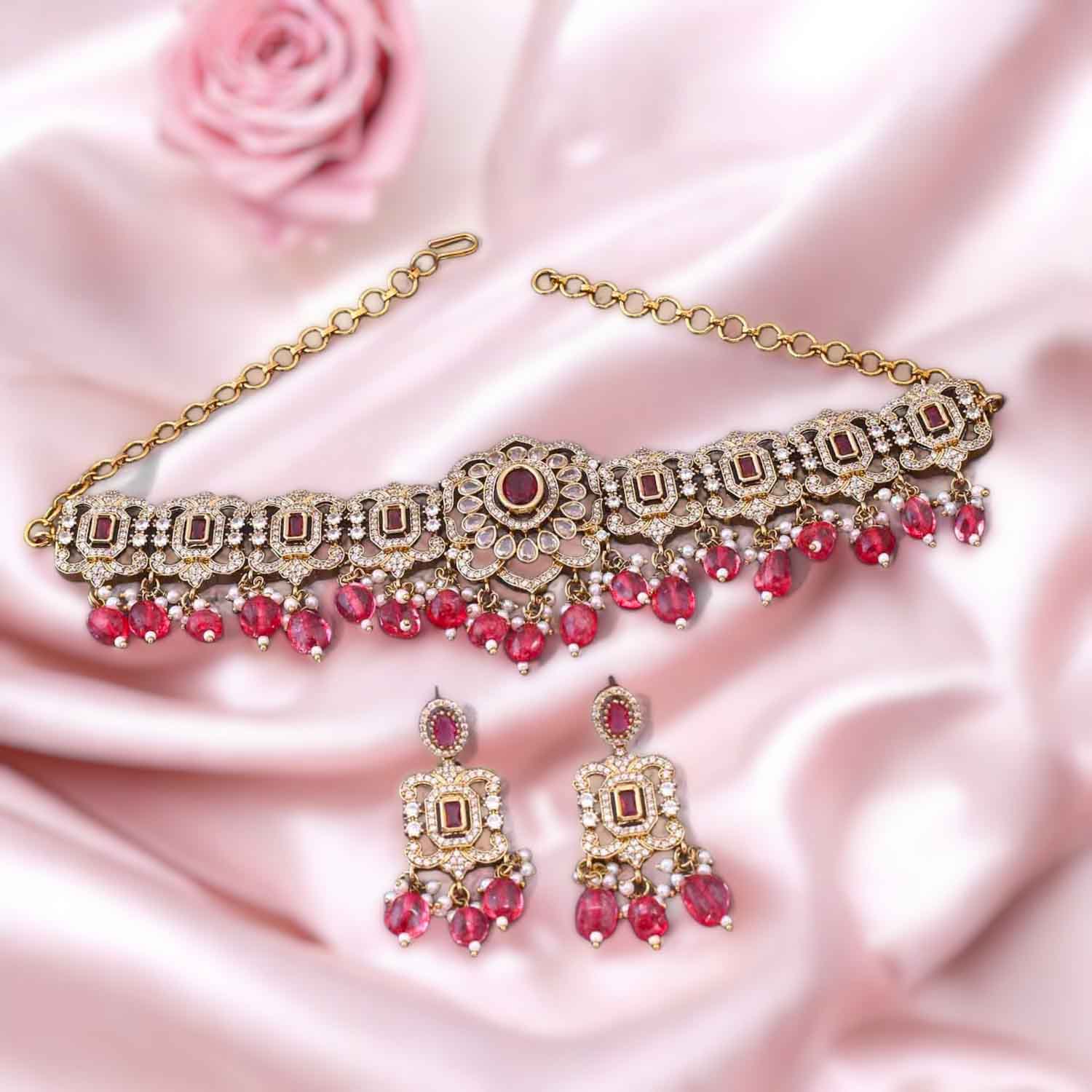 Wine Zeyian Victorian Jewellery Set-New Arrival
