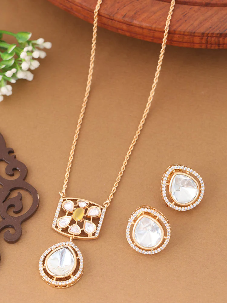 Yellow Azielia Zirconia Jewellery Set - Image 3